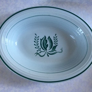 Booths Tulip Green Oval Vegetable Serving Bowl