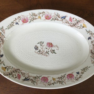 Antique Haviland & Co. Limoges France Schleiger 486i / Hand painted 20” Aesthetic Platter / 1879- 1889