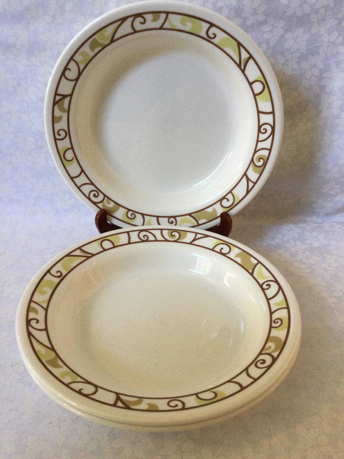 Set of 3 Corelle Ultra Rimmed Soup Bowls / Garden Gate / Etsy