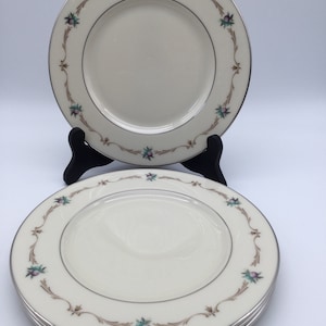 Lenox Capri Set of 4 Salad Plates /  1963-1976 / Fruit with Platinum Trim / 3 Sets Available