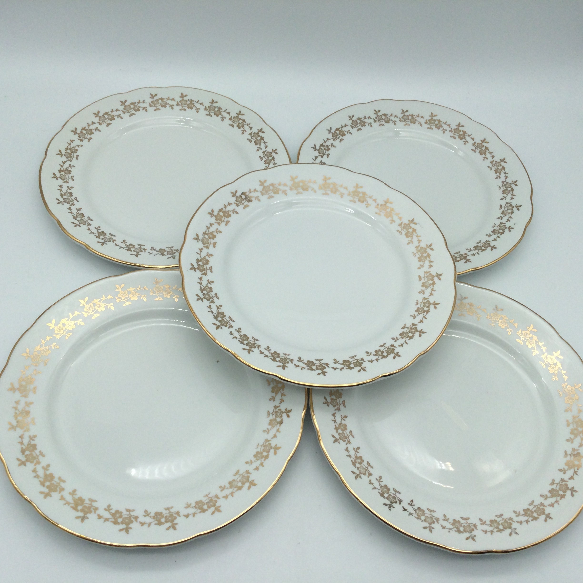 Antique Societa Ceramica Richard (ginori) Italy Set of 5 Salad