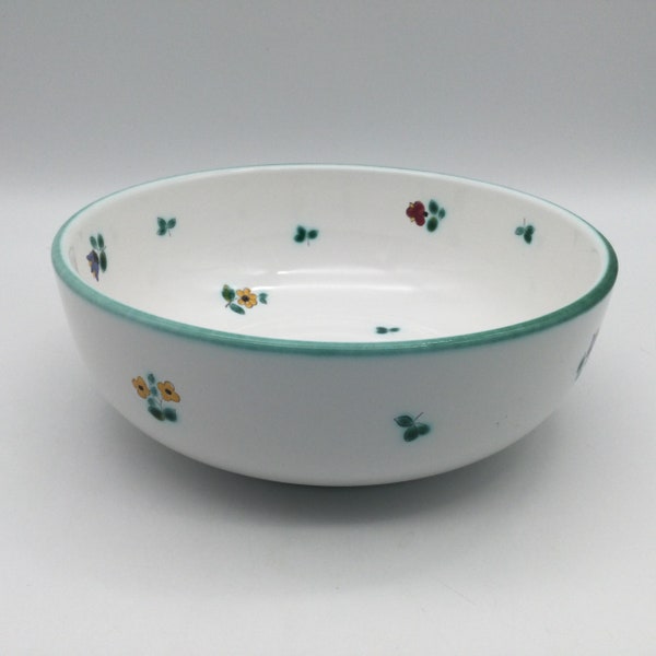 Vintage Gmundner Keramik Alpine Flowers Pattern / Austria /  Serving Bowl / 8 1/8”