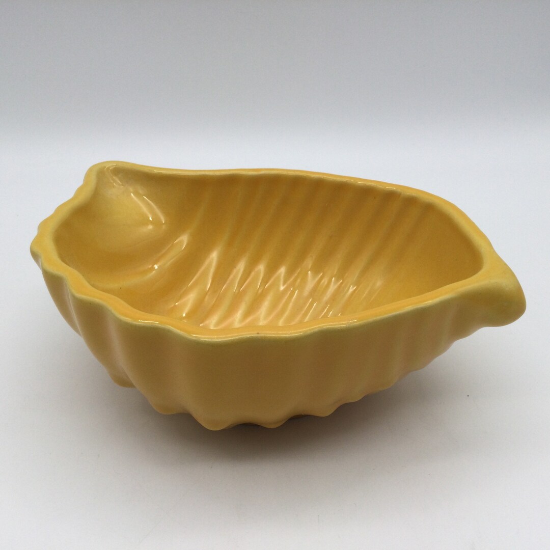 Vintage Appolia France Pottery Yellow Shell Planter / 2 Available Etsy