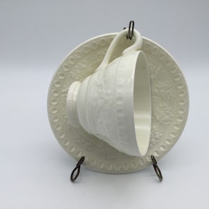 Wedgwood Wellesley Creamware Footed Teacup and Saucer / 7 Available