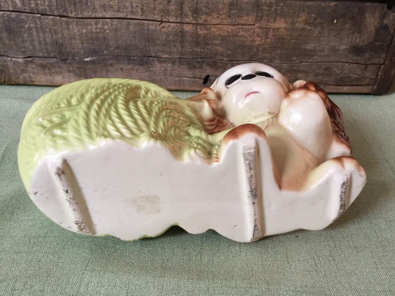 Vintage Hull Pottery Puppy Dog with Ball of Yarn Planter Succulent Planter