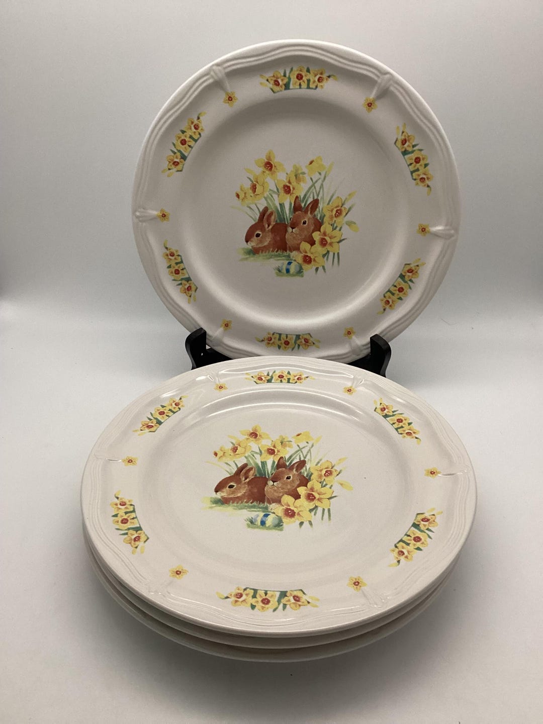 Set of 4 Adorable Vintage Bunny Rabbit Plates Exclusively for ...