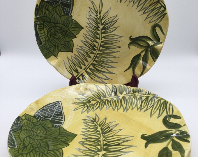 Tommy Bahama Tropical Dinner Plates by Ambiance / Set of 4 Dinner