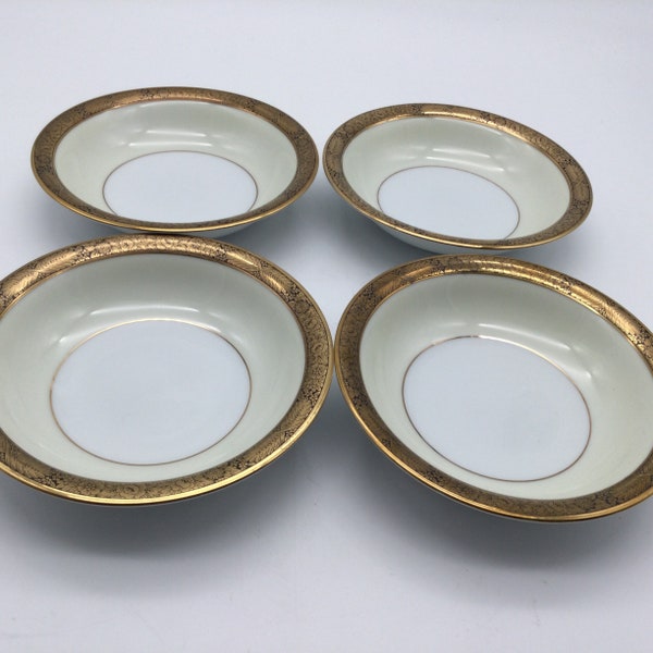 Vintage Noritake Goldkin Pattern / #5675 / Set of 4 Dessert / Berry Bowls  / Discontinued 1948-1975 / 3 - Sets of 4 Available