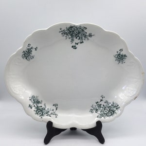 Antique East Palestine Pottery Co. Indigo Blue Transferware Platter / USA