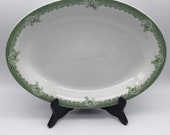 Antique W. Baker Co. Ltd Verona Green Transferware Oval Platter 1893 England