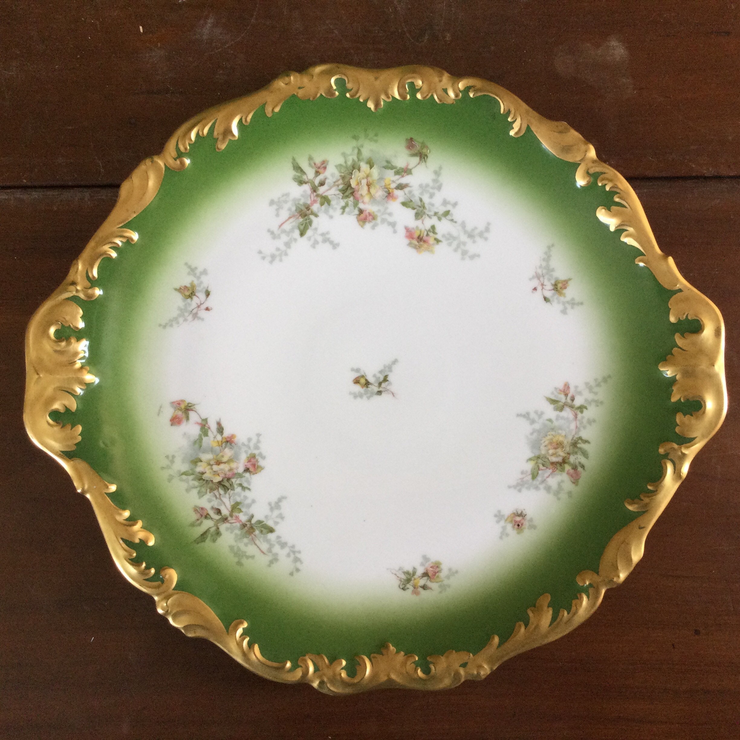 Antique T & V Limoges Depose France Large Handled Serving Platter