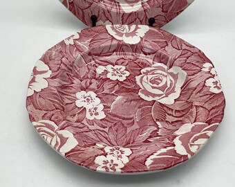 Vintage Burleigh Staffordshire England Pair of Salad Plates