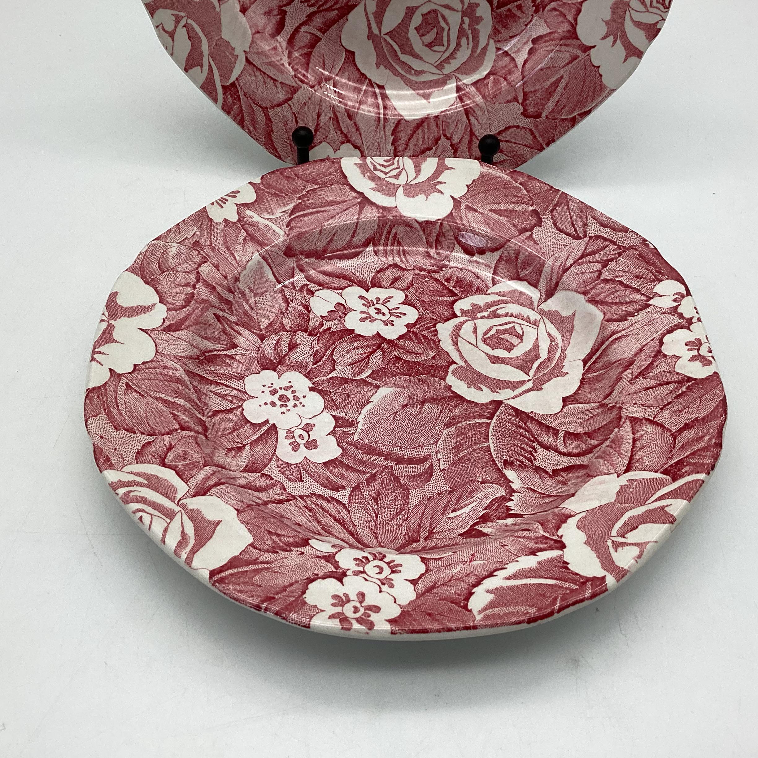 Vintage Burleigh Staffordshire England Pair of Salad Plates