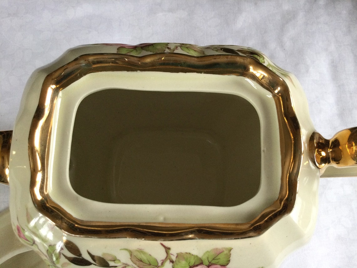 Vintage Sadler England/ Rare Rose Cubed Teapot 1949 Etsy