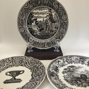 Spode Archive Collection Plate: Black & White Transferware, Choice of Series