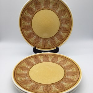 Mid Century Taylor Smith Taylor Honey Gold / Atomic Onion / Set  of 4 Dinner Plates / Ironstone / TS & T