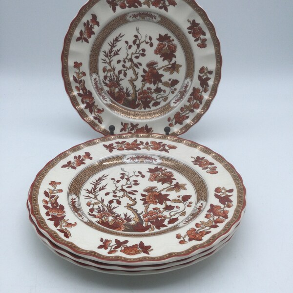 Copeland Spode Indian Tree Set of 4 Salad Plates / Hand Painted / Excellent Condition