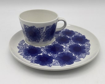 Rare Mid Century Arabia Finland Malva Snack / Breakfast Set / Cup and Plate / Esteri Tomula / 1965-1969 / 4 Sets Available