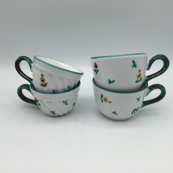 Vintage Gmundner Keramik Alpine Flowers Pattern / Austria / Pair of Teacups / Choice