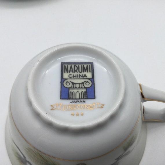 Mid Century Narumi Japan Pinecone Pattern Fine Bone China