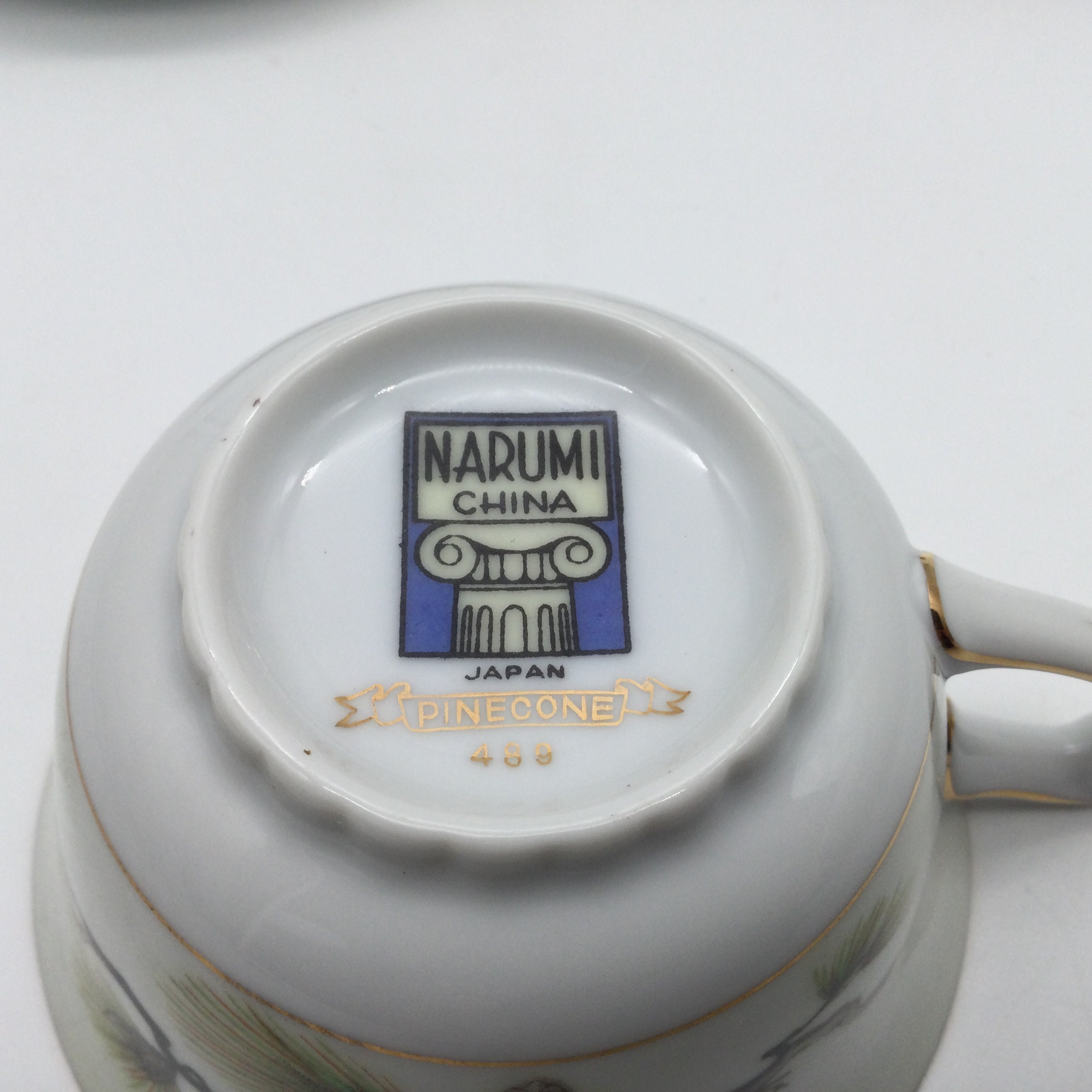 Mid Century Narumi Japan Pinecone Pattern Fine Bone China
