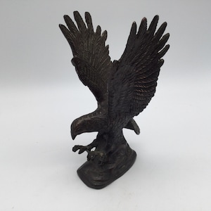 Vintage India Cast Metal Bronzed American Eagle Figurine