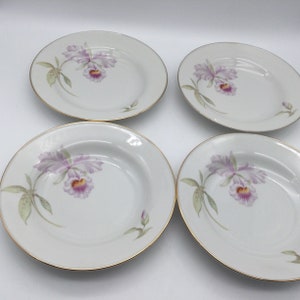 Vintage PT Bavaria Tirschenreuth  Set of 4 Rimmed Soup Bowls / Iris Pattern / 2 Sets Available