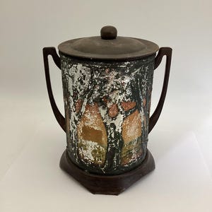 Antique Huntley & Palmers Biscuit Tin: 1920s British Birch Tree Canister