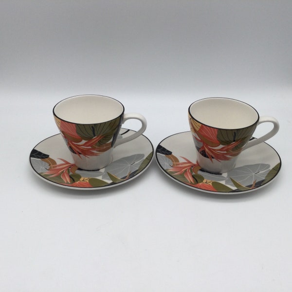 Sango Maui Pair of Teacups and Saucers / 1986-1992 / The Larry Laslo Collection