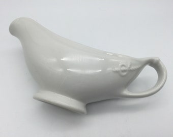 Vintage Buffalo China Quartermasters Corps Restaurantware Gravy Boat  / 1942 / Rope and Loop Pattern