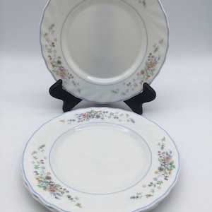 Vintage Arcopal France Victoria  Pattern / Set of 4 Salad  Plates / 7.75” / Opal Glass / France / Discontinued
