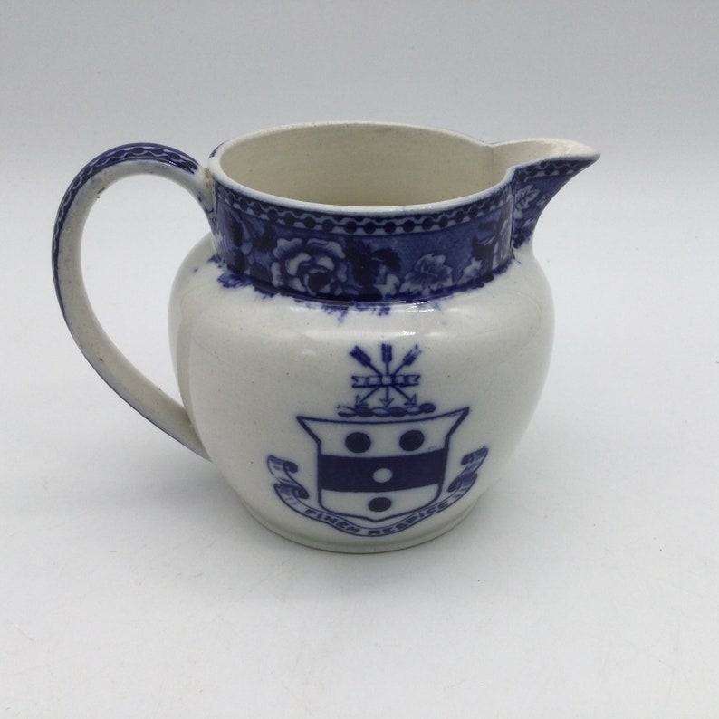 Wedgwood Fairbanks House Dedham Ma Pitcher / Creamer / Historical Blue Transferware / Jones McDuffie and Stratton image 1