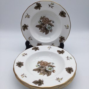 Vintage Royal Worcester Dorchester Set of 4 Rimmed Soup Bowls  / 2 Sets Available/ Discontinued