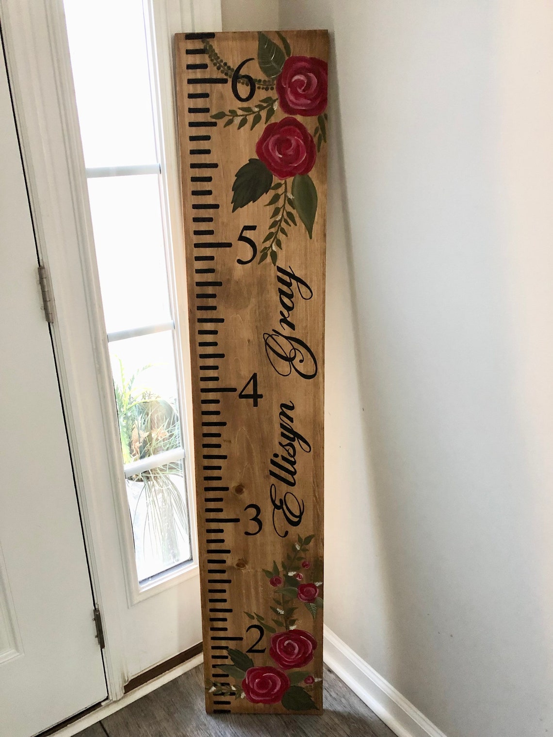 Vintage Rose Floral Growth Chart | Etsy