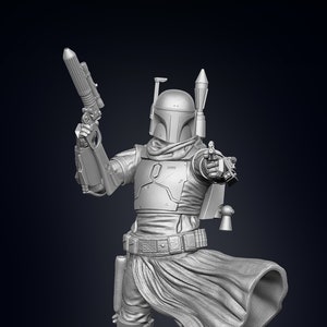 Boba Fett Figurine - Pose 3 - 3D Print Files