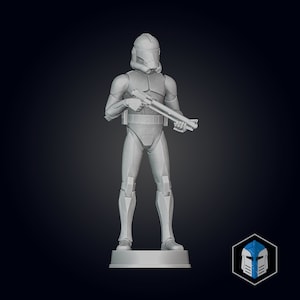 Animated Clone Trooper Figurine - Pose 4 - 3D Print Files