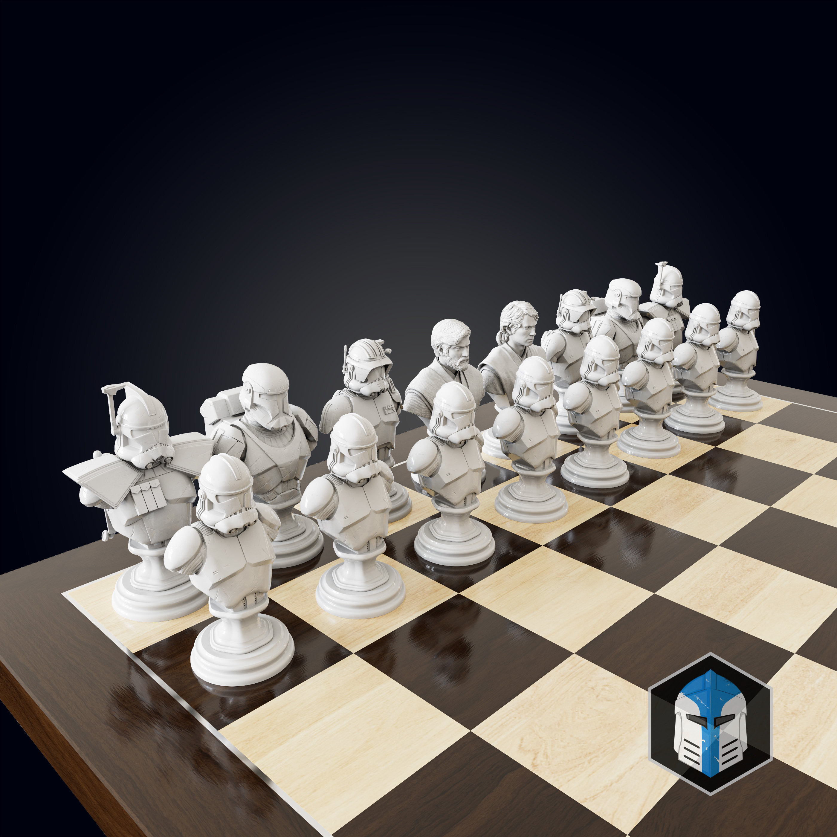tand porcelæn Flytte Clone Wars Chess Set 3D Print Files - Etsy