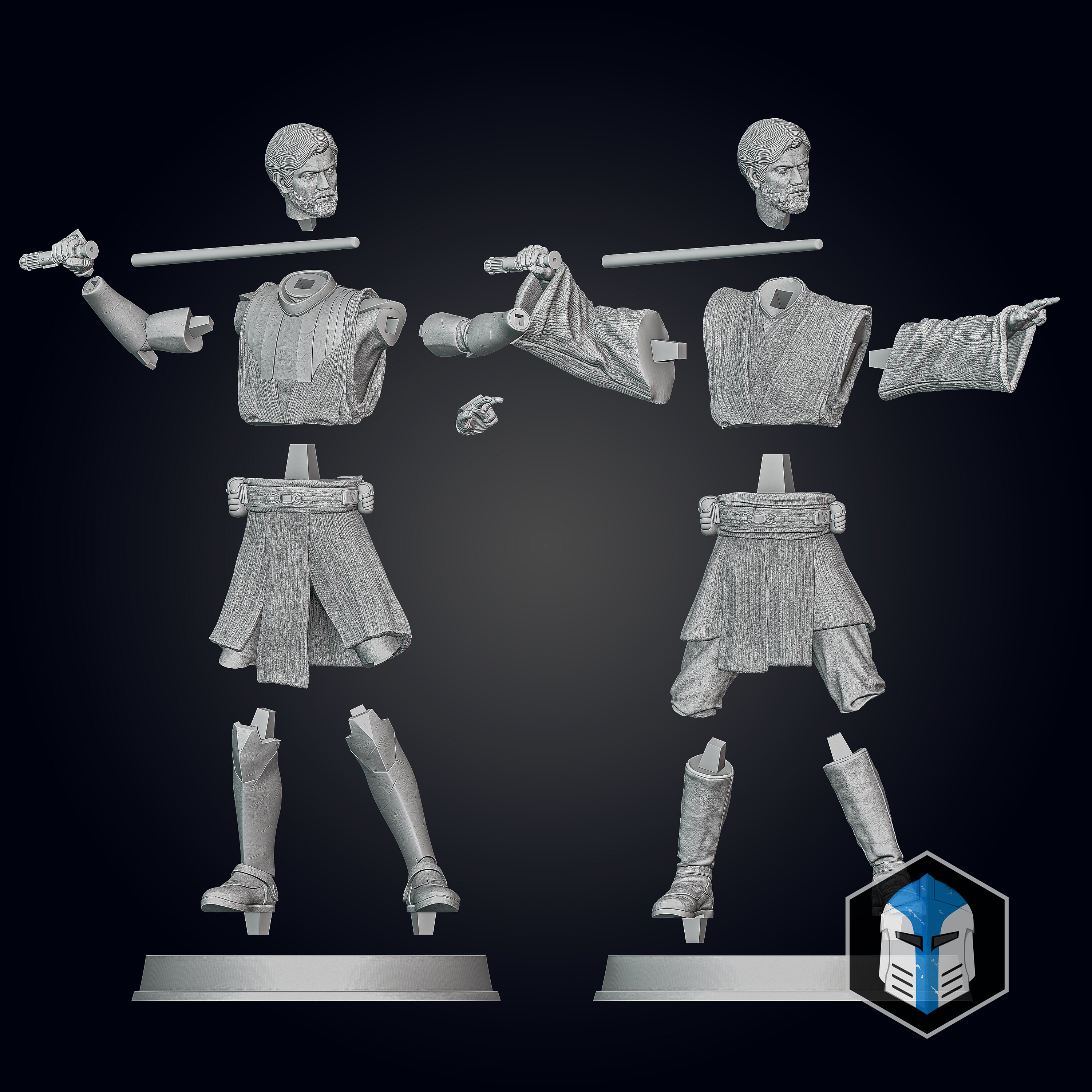 Obi-wan Kenobi Figurine Pose 2 3D Print Files - Etsy