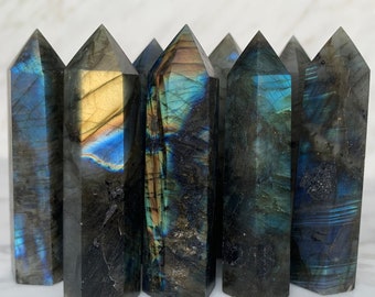 Choose your Labradorite * 7 - 8 CM * 40 - 70 GRAM . Rock . positive energy. Crystal Tower. Labradorite Tower point. ecolovestores