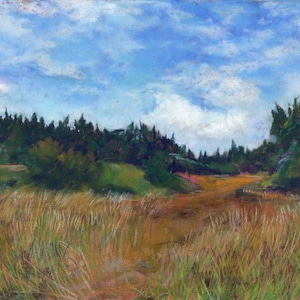 Fort to fort trail. Original soft pastel landscape painting/drawing in a modern impressionistic style