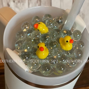 Duck Ice Stanley Topper, Faux Ice Lid Topper, Lid Topper for Tumbler, Straw Topper, Lid Decoration