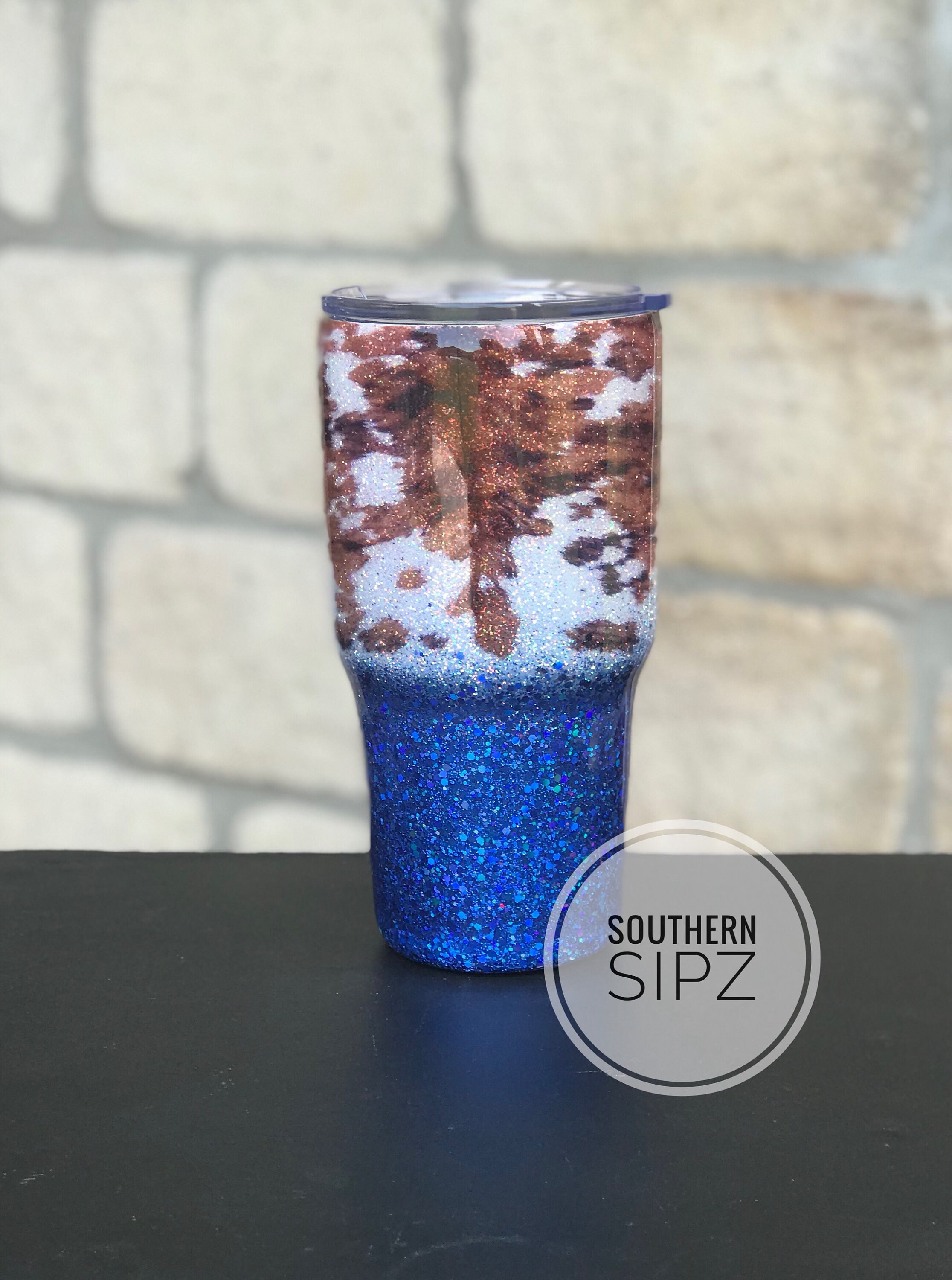 Cow Tumbler Cowhide Glitter Tumbler Glitter Tumbler Cow Etsy