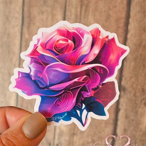 Rose Sticker, Pink Rose Sticker, Flower Sticker