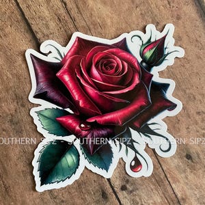 Rose Sticker, Red Rose Sticker, Flower Sticker