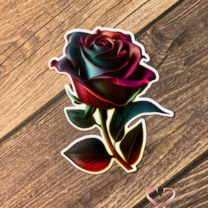 Dark Rose Sticker, Rose Sticker, Flower Sticker