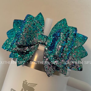 Berry Truffle Bow, Stanley Berry Truffle Straw Bow, Glitter Straw Topper, Tumbler Bow, Pink Chroma Bow