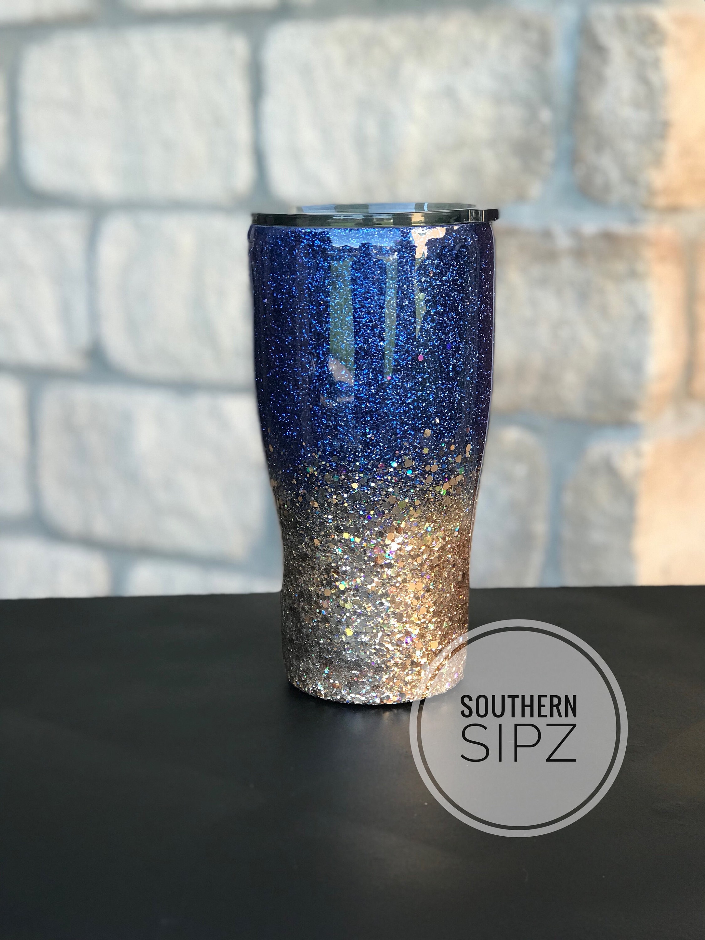 gold glitter tumbler