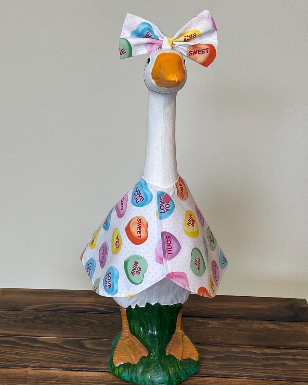 Valentine's Day Candy Heart Goose Outfit, Porch Decor - Etsy