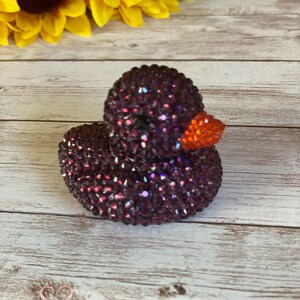 Glam Duck, Duck Duck Rhinestone Duck, Bling Duck, , Rubber Ducky, Bejeweled Duck, Purple Duck, Bedazzled Duck