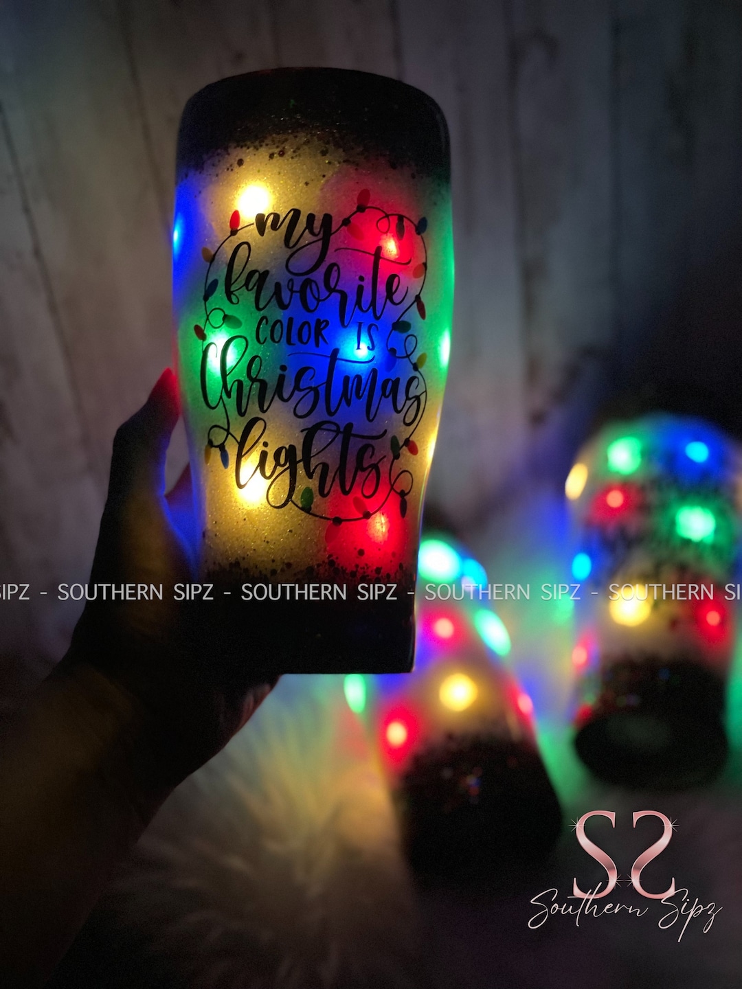 Christmas Lights Tumbler Light up Tumbler Tik Tok Tumbler My Favorite